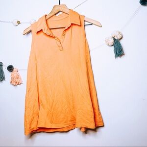 VINTAGE y2k 90’s Orange Swing Polo Top